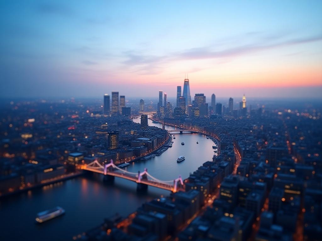 Panoramic view of the London skyline at dusk, symbolizing strategic vision.